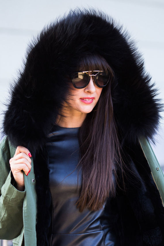 Genuine Silver Fox Fur Hood Trim in Black | WOMEN \ COLLARS ...