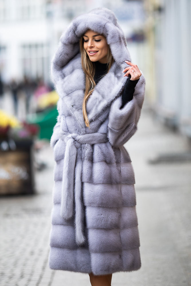  Henig Furs Men's Mink Fur Coat(Demi Buff, XS