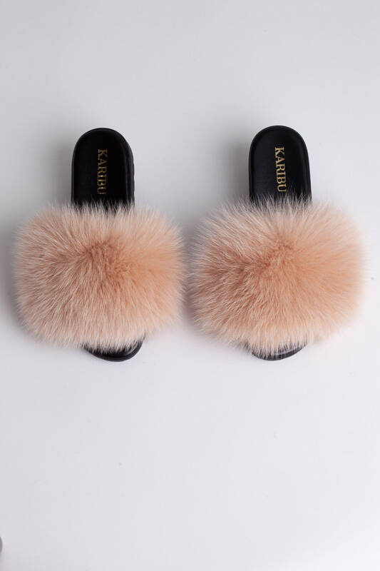 genuine fur slides