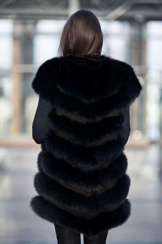 Women's Genuine Fox Fur Waistcoat