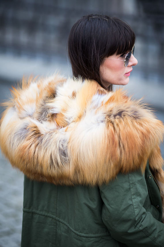 Customized Natural Fox Fur Collar For Hood 