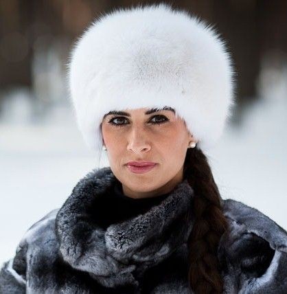 Ladies Genuine Fox Fur Round Hat