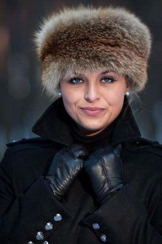 Red Fox Fur Roller Hat with Mink top 