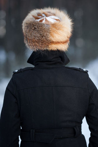 Red Fox Fur Roller Hat with Mink top 