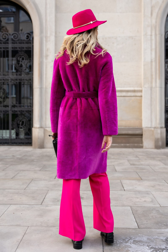 Woman’s Genuine Sheepskin Coat – Heather Colour