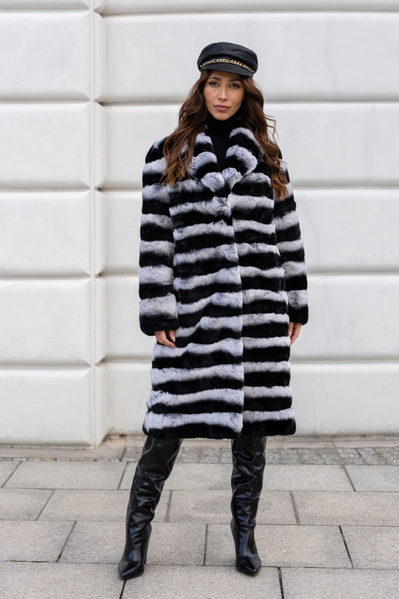 Fur lined Parka Jacket with Genuine Raccoon Fur dyed in Salmon Pink 