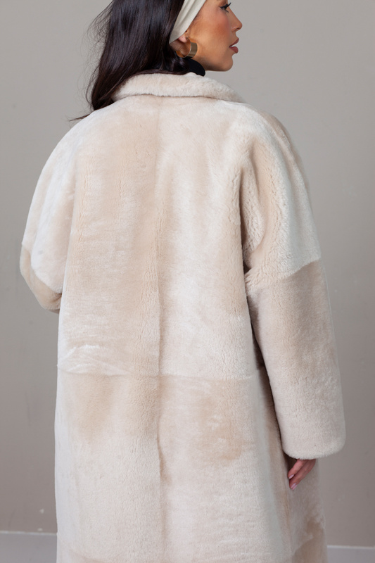 Woman’s Genuine Sheepskin Coat – Heather Colour