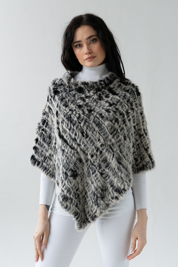 Genuine Rabbit Fur Poncho