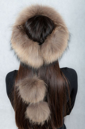 Genuine Finland Racoon Fur Headband in Natural Brown