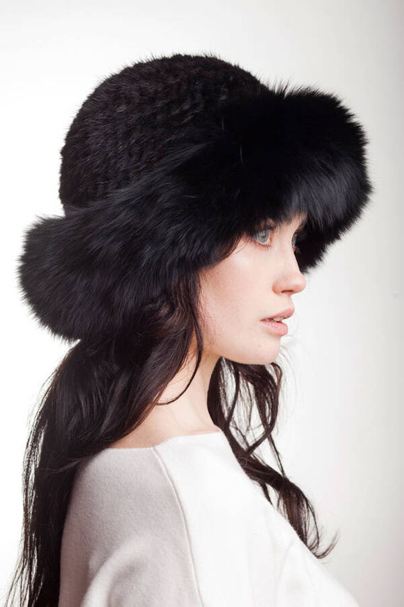 Red Fox Fur Roller Hat with Mink top 