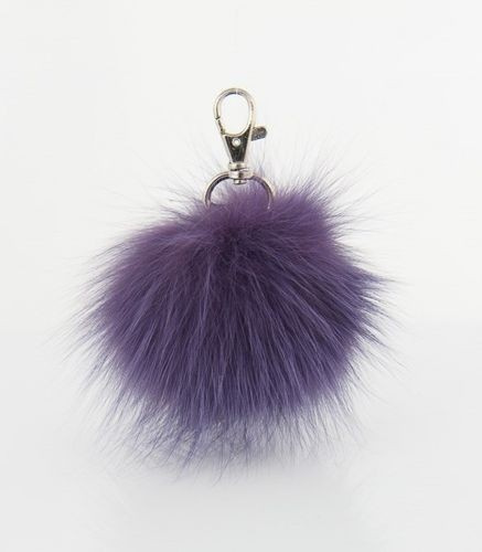 Genuine Rabbit Fur Pendant in Violet