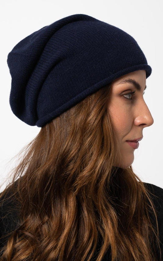WOOL BERET WITH GENUINE RACCOON FUR POM POM