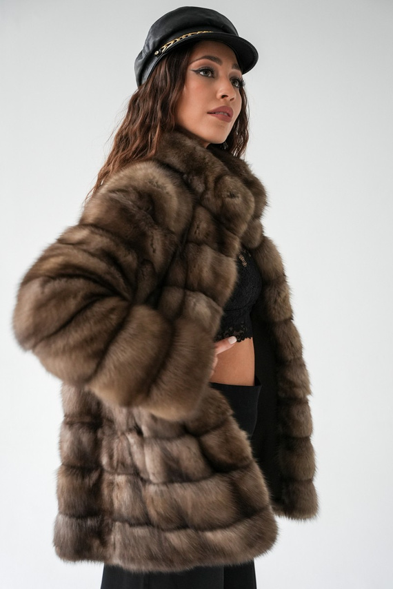 Woman’s Genuine Sheepskin Coat – Heather Colour