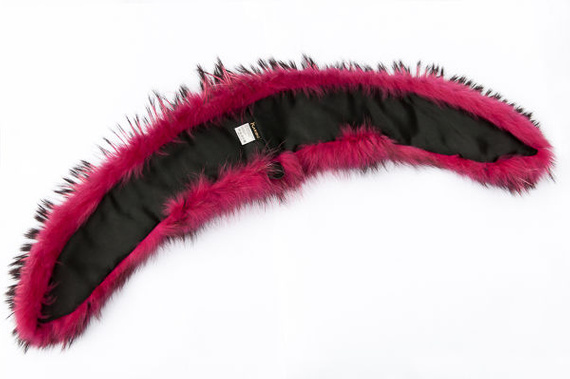  Genuine Raccoon Fur Hood Trim in Pink