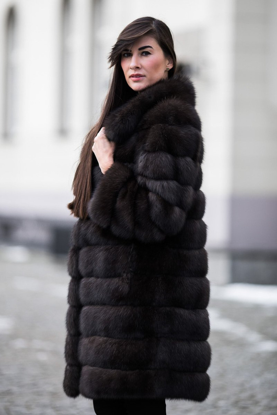 Woman’s Genuine Sheepskin Coat – Heather Colour