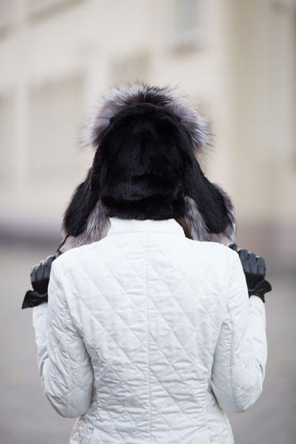 Ladies Silver Fox Fur Russian Ushanka Hat 