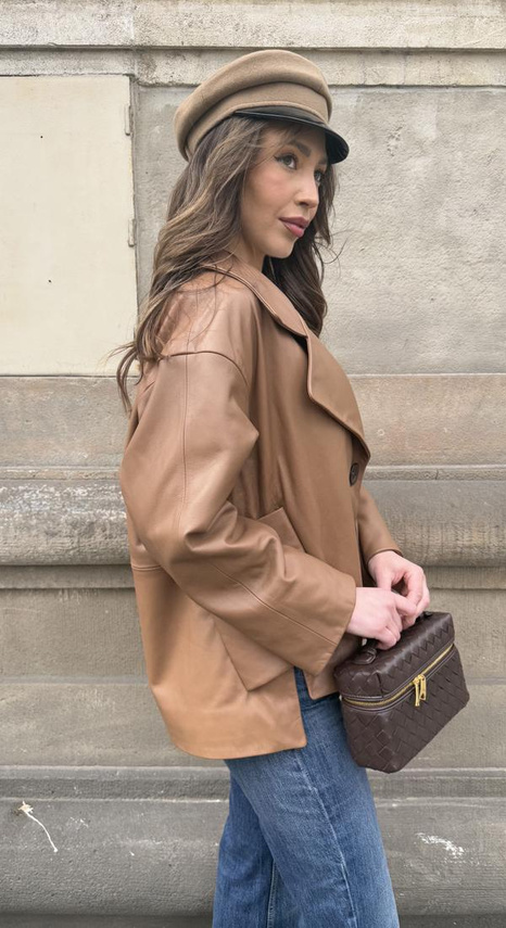 Woman’s Genuine Sheepskin Coat – Heather Colour