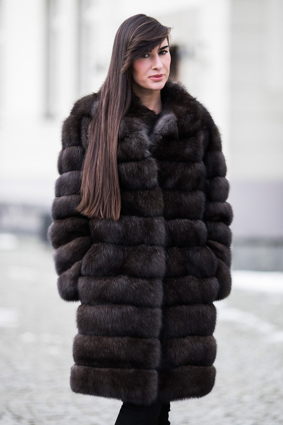 Woman’s Genuine Sheepskin Coat – Heather Colour