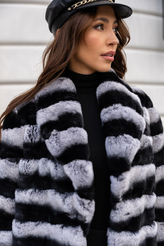 Fur lined Parka Jacket with Genuine Raccoon Fur dyed in Salmon Pink 